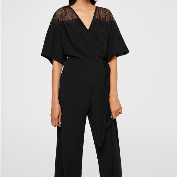 MANGO lace panel jumpsuit, US size M, NWT - Picture 2 of 7